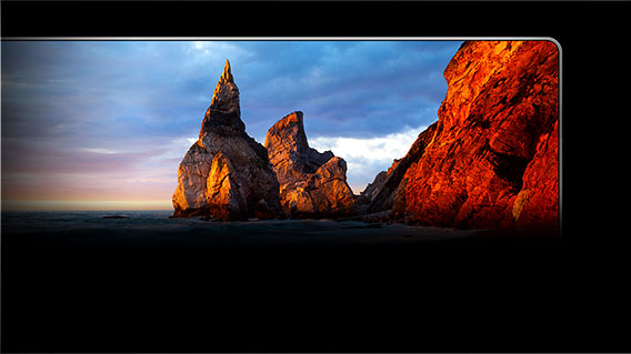 삼성 OLED 해안 암석 자연 풍경 색재현